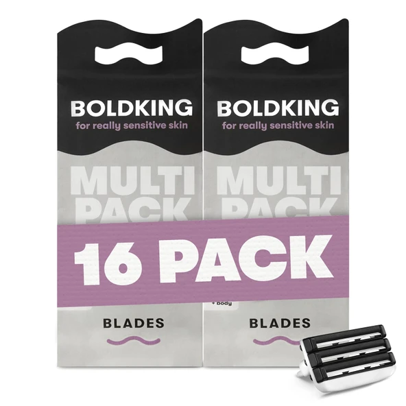 BOLDKING | YEDEK BIÇAKLAR VALUEPACK GERÇEKTEN HASSAS CİLTLER 16 BIÇAK | ÇOK HASSAS CİLTLER İÇİN NAVUL MESH | 16 KİŞİ ürün görseli 1