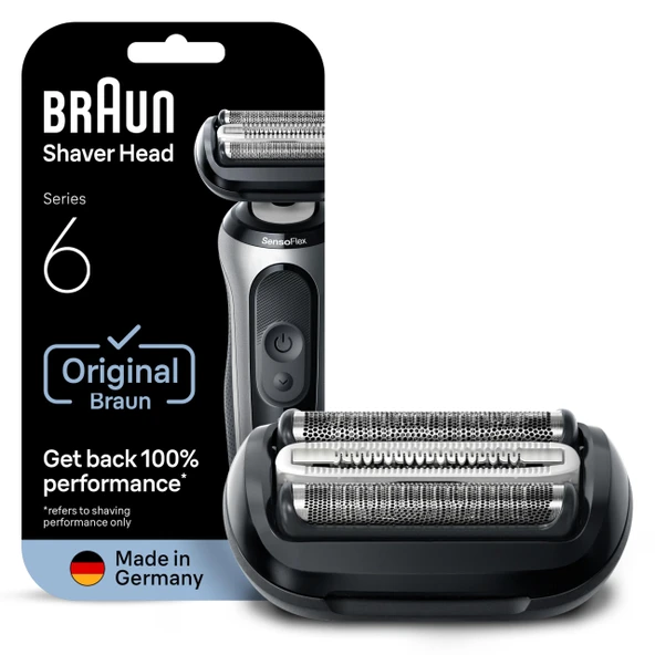 Braun Series 6 Elektrikli Tıraş Makinesi Yedek Başlığı, Hassas Cilt Korumasına Sahip, Tıraş Başlığınızı Kolayca Takın, Yeni Nesil Tıraş Makineleri Serisi 6, 64B, Siyah ile Uyumlu ürün görseli 1