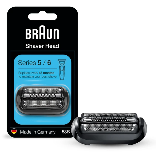 Braun Series 5 53B Elektrikli Tıraş Makinesi Başlığı, Siyah - Seri 5 ve Seri 6 (Yeni Nesil) Tıraş Makineleri için Tasarlandı ürün görseli 1