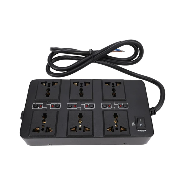 RASTKY metal güç sıralayıcı denetleyici çıkışı, LED ekran, 6 kanallı soket, cihaz uyumluluğu için güç yönetimi ürün görseli 1