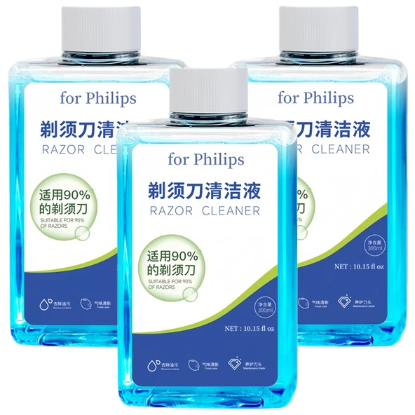 300 ml tıraş temizleyicisi. Philips S5000 S7000 S9000 serisi için uyumludur. JC301/302 temizleme sistemli tıraş makinelerine uygundur (3 adet 900ml) ürün görseli 1