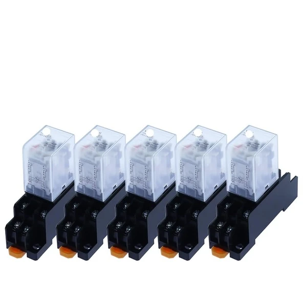 NURII 5Set, MY2P HH52P MY2NJ, Röle, Bobin DPDT Mikro Mini Röle, Soket Tabanlı, AC 12V 24V 36V 48V 110V DC 220V 380V (DC,380V) ürün görseli 1