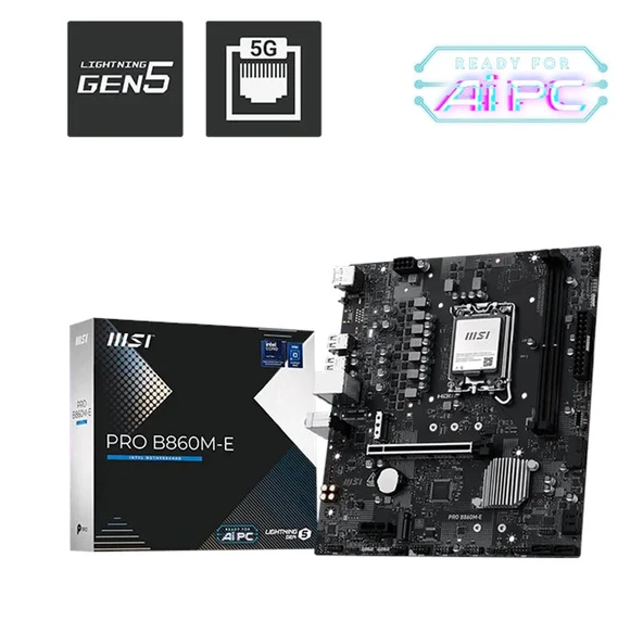 MSI PRO B860M-E D5 1851P Hdmi Dp 5G-LAN ürün görseli 1