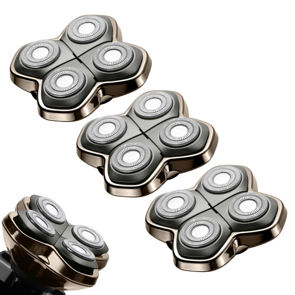 Pitbulls Gold Pro, Silver Pro, Platinum Pro, Butterfly Kiss PRO Kafa Tıraş Makinesi için Pro 4 Tıraş Makinesi Yedek Başlıkları (3'lü Paket) ürün görseli 1