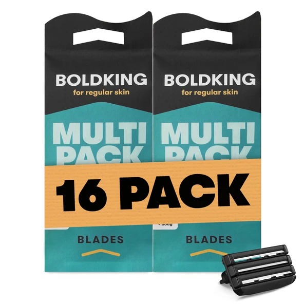 Boldking Tıraş Bıçağı 16'lı Paket - Value Pack Islak Tıraş Makineleri için Esnek Tıraş Bıçağı - Yakın Tıraş için Erkek Tıraş Bıçağı - Geri Dönüştürülebilir Tıraş Bıçağı ürün görseli 1