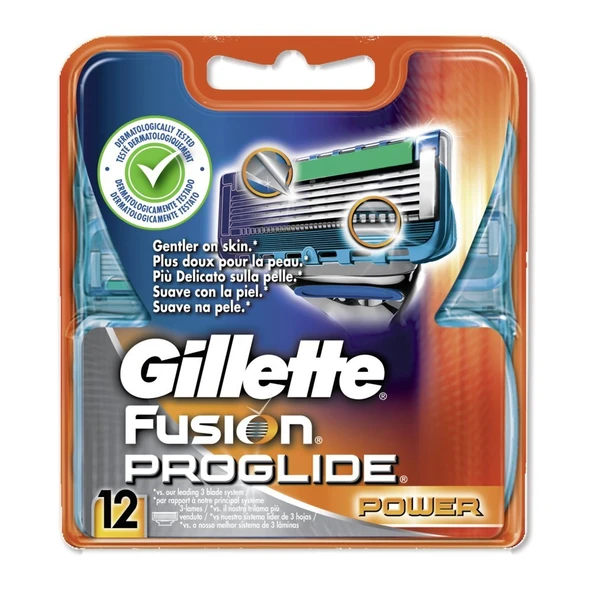 Gillette Fusion ProGlide Power Bıçaklar, 12 parçalı değer paketi ürün görseli 1
