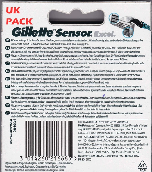 Gillette Sensor Excel – 50 adet (5 x 10 paket) - Resim 3