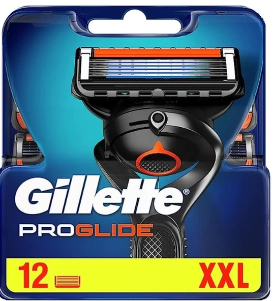 Gillette Alt, Fusion 5 ProGlide tıraş bıçakları, hassas ve sürtünme önleyici kaplama için düzeltici bıçaklı, 12 yedek bıçak, turuncu ürün görseli 1
