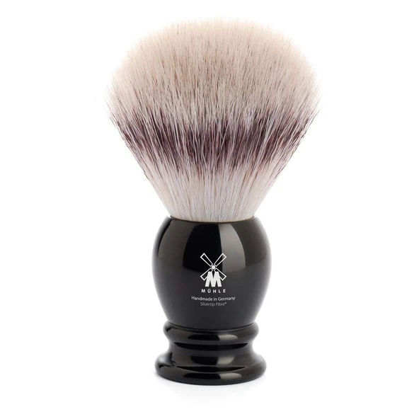 MÜHLE Classic tıraş fırçası - Silvertip Fiberli tıraş fırçası - büyük/büyük - siyah değerli reçineden yapılmış sap - el yapımı - vegan ürün görseli 1