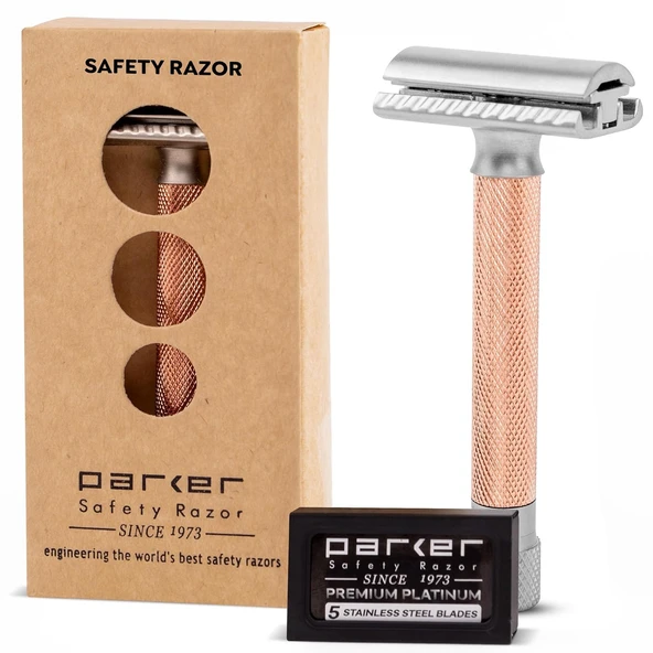 Parker tıraş makinesi modeli pembe altın + 5 tıraş bıçağı ürün görseli 1