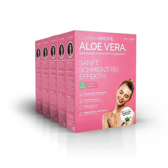 Capillum AMOVE Intimate Tüy Dökücü Krem Kadın Aloe Vera 5x300g - Premium Tüy Dökücü Toz Samimi Bölge - Ağrısız Duş Tüy Dökücü Toz Samimi, nötr kokulu, katkı maddesi içermeyen ürün görseli 1