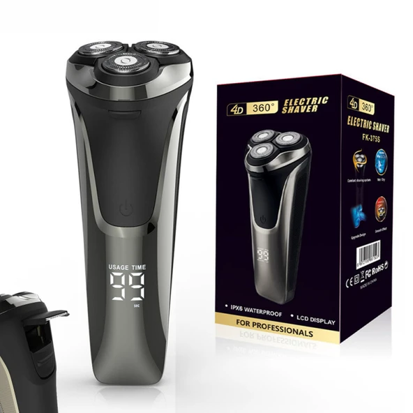 Erkek Razor V1 Pro, IPX7 su geçirmez ıslak ve kuru tıraş makinesi, ultra hassas 4D bıçaklar ve yakın ve rahat bir tıraş için entegre düzeltici ürün görseli 1