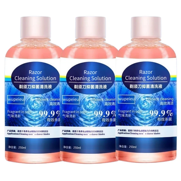 250 ml tıraş makinesi temizleme solüsyonu, Braun ile uyumlu, Philips ile uyumlu, Panasonic ile uyumlu. Tüm tıraş makinelerinin ve saç kesme makinelerinin (3 adet) %99'una uygundur. ürün görseli 1
