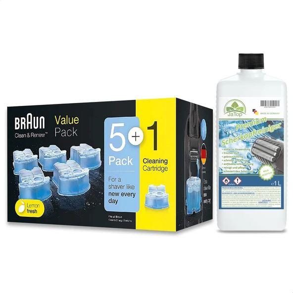 Orijinal Braun kartuşları Plus JaTop yedek sıvı 1 litre (6 orijinal, kutusuz, kapalı kartuş) ürün görseli 1