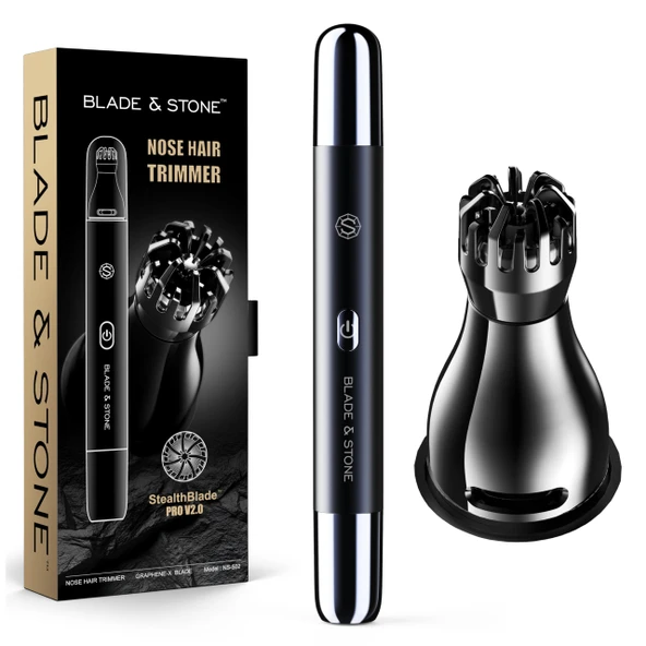 Blade & Stone™ NS502-DN Burun ve Kulak Kırpma Makinesi, Graphene-X™ Bıçak, Yüksek Hızlı Düşük Gürültülü Motor, Patentli Döner Bıçak Tasarımı, Sıkı Uyum, Cilt Dostu, Sıkılaştırmaz ürün görseli 1