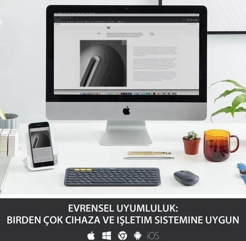 Logitech K380 Bluetooth Multimedya Türkçe Q Klavye (Teşhir) - Resim 7