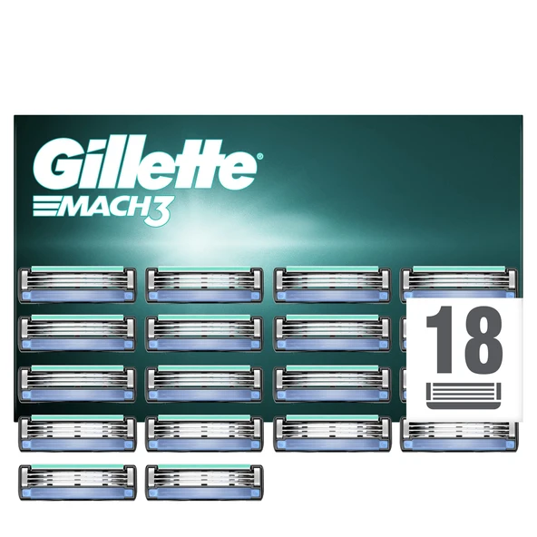 Gillette MACH3 sistem bıçakları 18 parça - çevrimiçi gönderim seçeneği ürün görseli 1