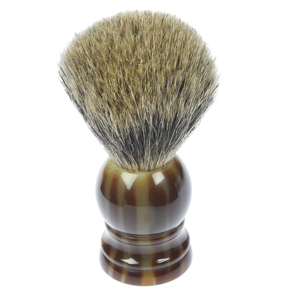 Birinci sınıf porsuk kılından (yumuşak) yapılmış tıraş fırçası, Havana saplı Ø 22 mm ile %100 saf porsuk kılı tıraş fırçası, Fantasia'dan tıraş fırçası seti ürün görseli 1