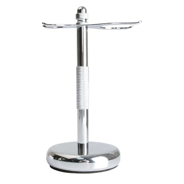 Tıraş bıçağı tutucusu. Jilet Tutucu Pratik Erkek Tıraş Fırçası Standı, Taşınabilir Bakır Tıraş Fırçası Tutucu, Moda Erkek 15cm Gümüş Tıraş Standı Seti ürün görseli 1