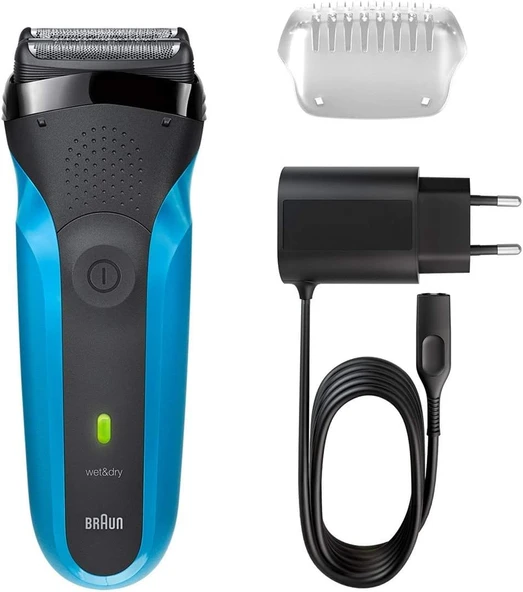 Braun 4210201163367 Series 3 310s Şarj Edilebilir Islak ve Kuru Elektrikli Tıraş Makinesi, Mavi ürün görseli 1