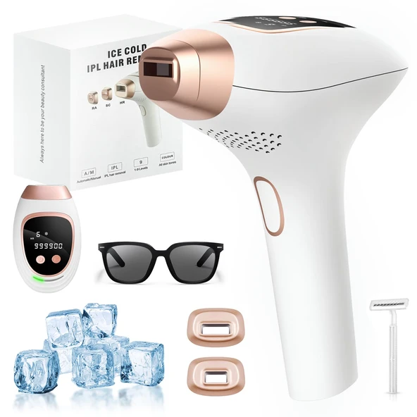 Ev için IPL Epilasyon Cihazı, 999.999 Flaş, 9 Enerji Seviyesi Soğutma Fonksiyonu, Vücut, Koltuk Altı, Bikini Bölgesi için Kalıcı Epilasyon, Epilasyon için 3 Mod Cilt Gençleştirme, Akne Tedavisi ürün görseli 1