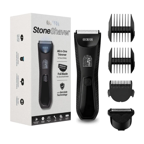 Odenson Stone Shaver Erkek Sakal ve Vücut Tıraş Makinesi Akülü Su Geçirmez Saç Kesme Makinesi ve Tuvalet Malzemeleri Seti ürün görseli 1