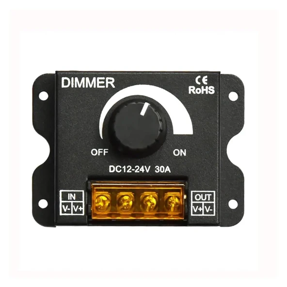 TADZKKIWM DC12V-24V LED Dimmer 30A 360W Ayarlanabilir Parlaklık Karartma LED Şerit Işık Sürücüsü Tek Renkli Denetleyici Sürekli Dimmer (Stil 2) ürün görseli 1
