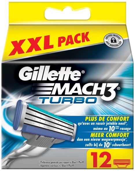 Üretimi durdurulan model Gillette Mach3 Turbo X tıraş bıçağı, 12 parça ürün görseli 1