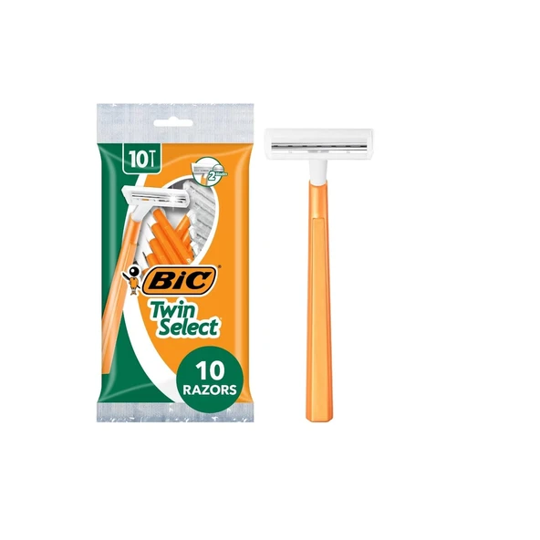 BIC Bic Twin Select Erkek Hassas Ciltler için Tek Kullanımlık Tıraş Makinesi - 10 ct, 6'lı paket ürün görseli 1