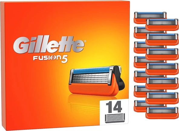 Gillette Fusion 5 tıraş bıçağı, erkek ıslak tıraş makineleri için 5 katlı bıçaklı 14 yedek bıçak ürün görseli 1