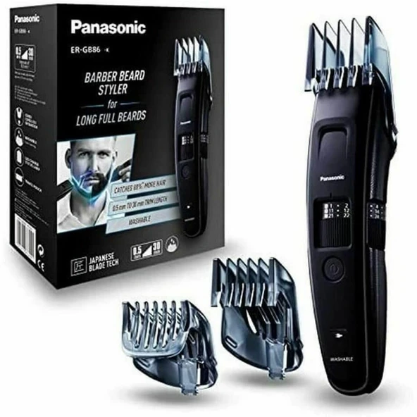 Panasonic ER-GB86 sakal düzeltici, yüksek torklu DC motor, 58 uzunluk ayarı, yıkanabilir, kablosuz ürün görseli 1