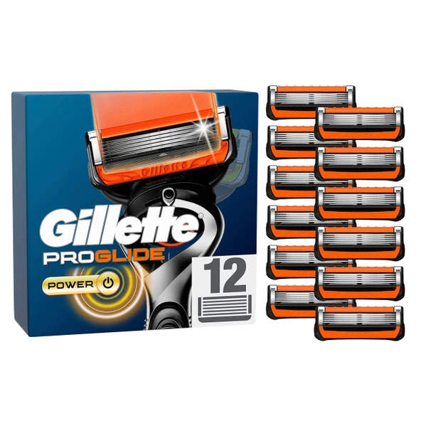 Gillette ProGlide Power tıraş makineleri için tıraş bıçakları, erkek ıslak tıraş makineleri için 5 katlı bıçaklı 12 yedek bıçak ürün görseli 1