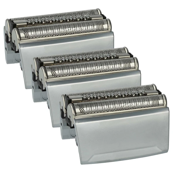vhbw Braun 5020s (5748/5749), 5030s (5748/5749), 5040s (5748/5749) elektrikli tıraş makinesiyle uyumlu 3x yedek tıraş başlıkları, gümüş ürün görseli 1