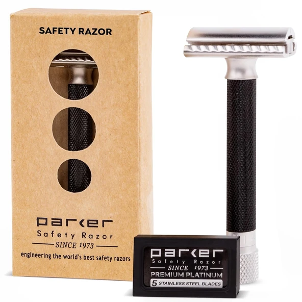 Parker Jiletli Tıraş Makinesi Varyantı Ayarlanabilir iki taraflı tıraş bıçağı ve 5 premium bıçak - (metalik) grafit ürün görseli 1