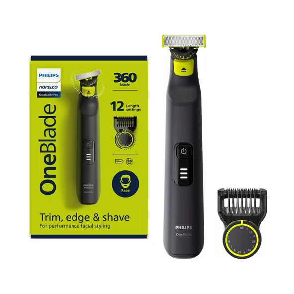 Philips OneBlade QP6531/15 Hibrit Elektrikli Düzeltici, Siyah, 360 Pro ürün görseli 1