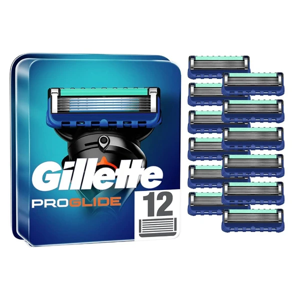 Gillette ProGlide tıraş bıçakları, erkek ıslak tıraş makineleri için 5 katlı bıçağa sahip 12 yedek bıçak ürün görseli 1