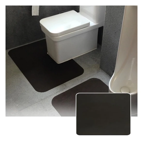 pujindu Pisuar Paspasları Ticari Kaymaz Sıçrama Koruma Matı, Banyo Tuvalet için Ofisteki Erkek Tuvaletleri için Yer Pisuar Pedleri, Yıkanabilir, Temizlemesi Kolay (Siyah, 15.7x19.7in-3pcs) ürün görseli 1