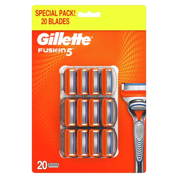 Gilette Fusion5 erkek tıraş bıçağı, 20 parça ürün görseli 1