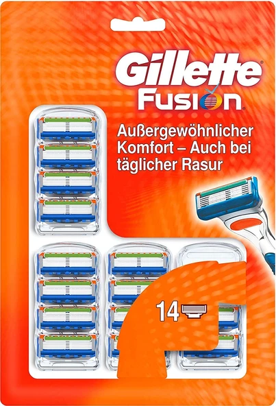 Üretimi durdurulan model Gillette Fusion erkek tıraş bıçağı, 1'li paket (1 x 14 parça) ürün görseli 1