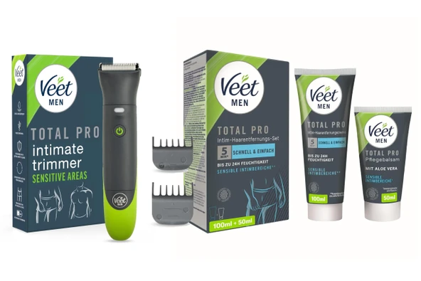 Veet Men Intimate Giyotin + Intimate Epilasyon Seti - Erkekler için Tüy Dökücü Krem ve Bakım Balsamı içeren Paket - Intimate Tıraş Makinesi ve Bakım Bir Arada ürün görseli 1