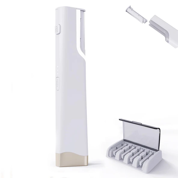 Kadınlar için Sonic Dermaplaning Aleti - 5 Yedek Bıçaklı Kadın Yüzü için Şarj Edilebilir Dermaplane Tıraş Makinesi, Şeftali Lint Sökücü | Pürüzsüz | parlak cilt ürün görseli 1