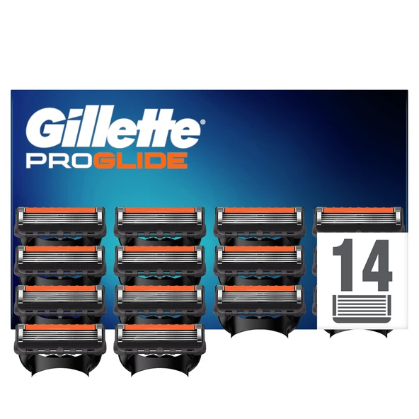 Gillette Fusion5 ProGlide tıraş bıçakları, posta kutusuna hazır ambalaj, 14 parça ürün görseli 1
