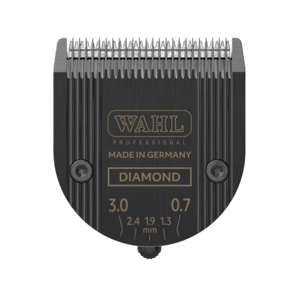 WAHL Elmas Bıçak, 0,7-3 mm, hassas taşlanmış, yedek kesme seti, saç kesme makineleri için yedek kesme seti, aşınmaya dayanıklı yüzey, takılabilir, siyah, Genio, krom stili ürün görseli 1
