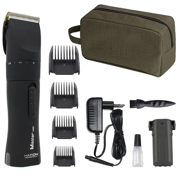 MASTER 400 Black Paslanmaz çelik ve seramik başlıklı profesyonel sakal kesme makinesi + ALTÉAX® Beauty Black - İki uzun ömürlü pil ve aksesuarla donatılmıştır ürün görseli 1