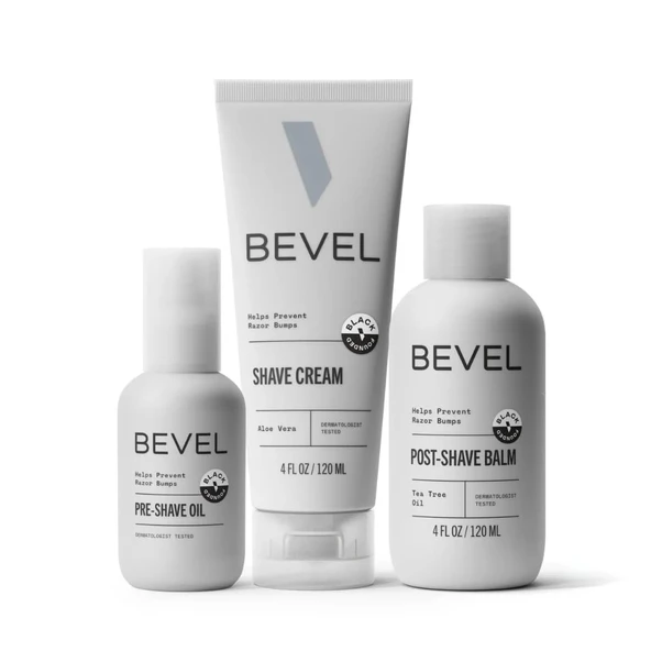 Erkekler için Bevel Tıraş Seti - Tıraş Öncesi Yağı, Tıraş Kremi ve Tıraş Sonrası Balsamı içerir, Cilt Tahrişini Azaltmaya ve Jiletle Oluşan Darbeleri Önlemeye Yardımcı Olur ürün görseli 1