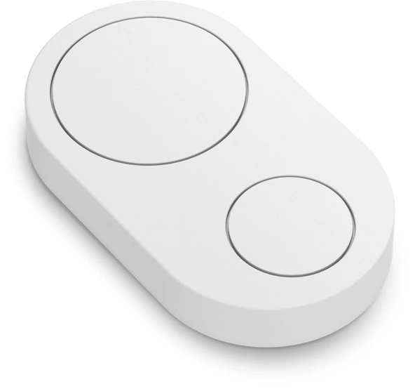 Flic Duo, akıllı ev kumandası, herhangi bir Flic Hub aracılığıyla Matter, Alexa, SmartThings, Sonos ve Homey ile çalışır, Beyaz ürün görseli 1