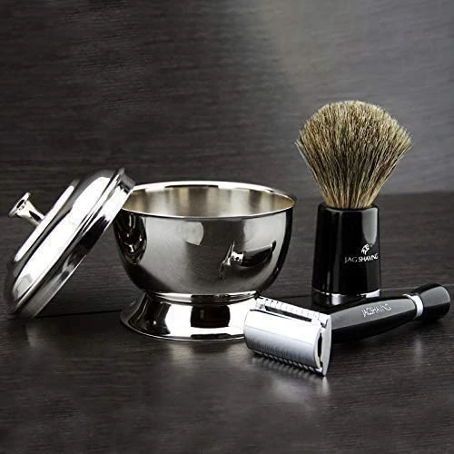 Super Badger Yeniden Tasarlanmış Klasik Islak Tıraş Seti Super Badger ve Geleneksel İki Taraflı Tıraş Bıçağı + Kapaklı Paslanmaz Çelik Tıraş Kasesi > Tüm Beyefendiler için Modern Klasikler ürün görseli 1