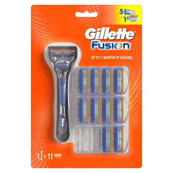 Gillette Fusion Tıraş Bıçağı 10'lu Paket + Erkek Tıraş Bıçağı ürün görseli 1