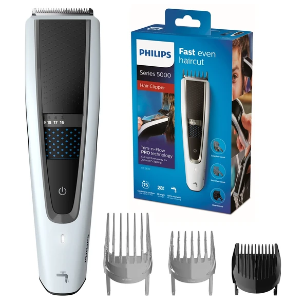 Philips Saç Kesme Makinesi Serisi 5000 HC5610/15 Tıraş Makinesi ve Tıraş Makinesi, 4,cm, 0,5 mm, 1 mm ürün görseli 1