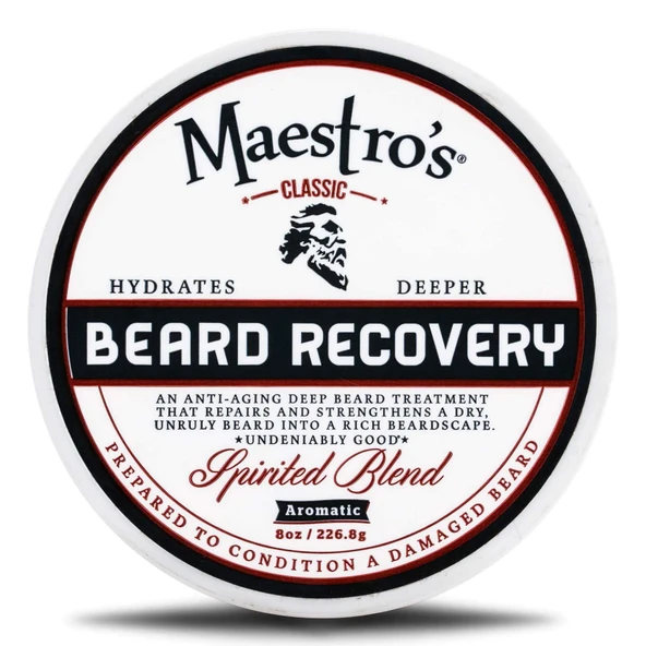 Maestro'nun Klasik 8 oz. Sakal Kurtarma Tüpü | Tüm Saç Tiplerindeki Sakallar için Aşırı Derin Saç Kremi (Spirited Puck) ürün görseli 1